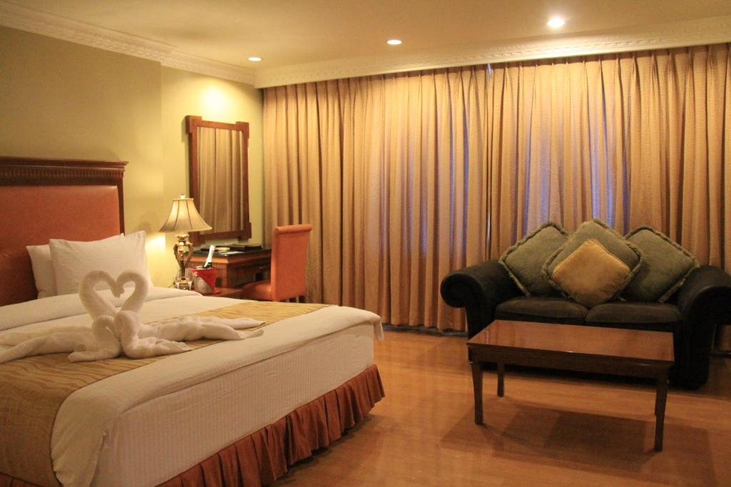 安吉利斯萨凡纳度假酒店的配有一张床和一把椅子的酒店客房