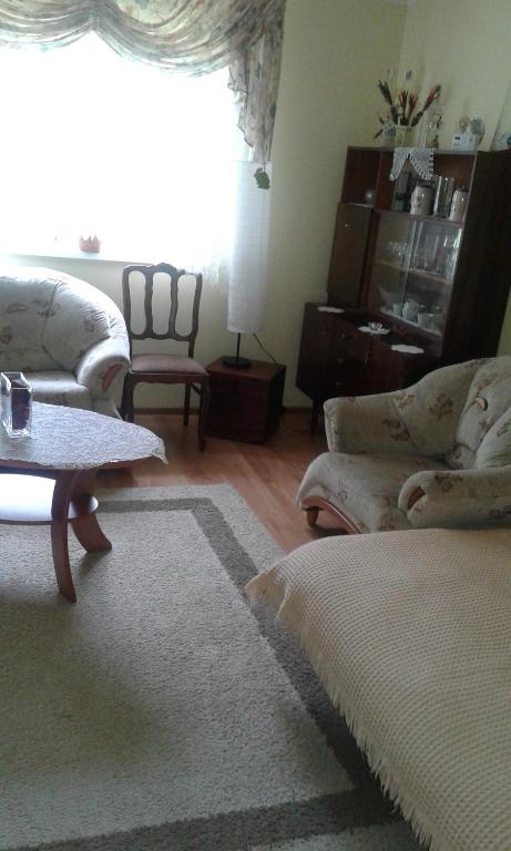 KopiskUroczysko Ostoja的客厅配有沙发和桌子