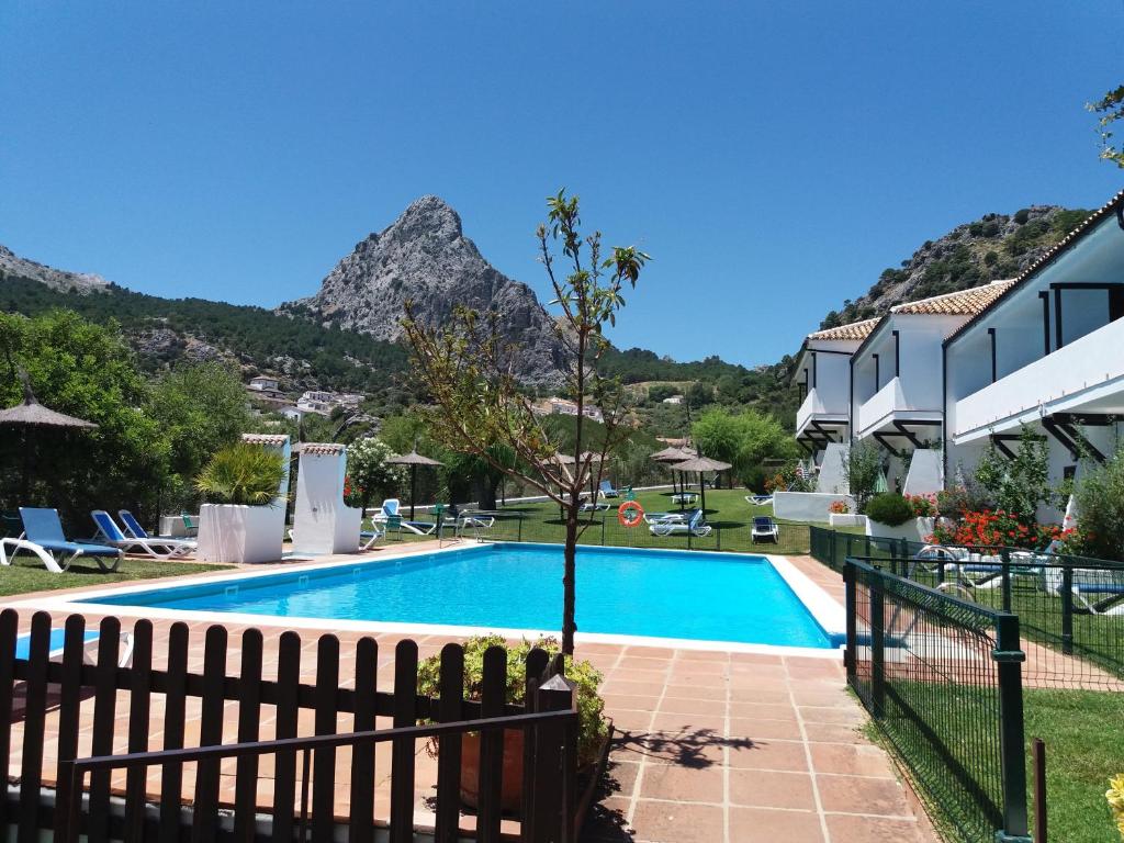 格拉茨莱马Villa Turística de Grazalema的一座山地游泳池