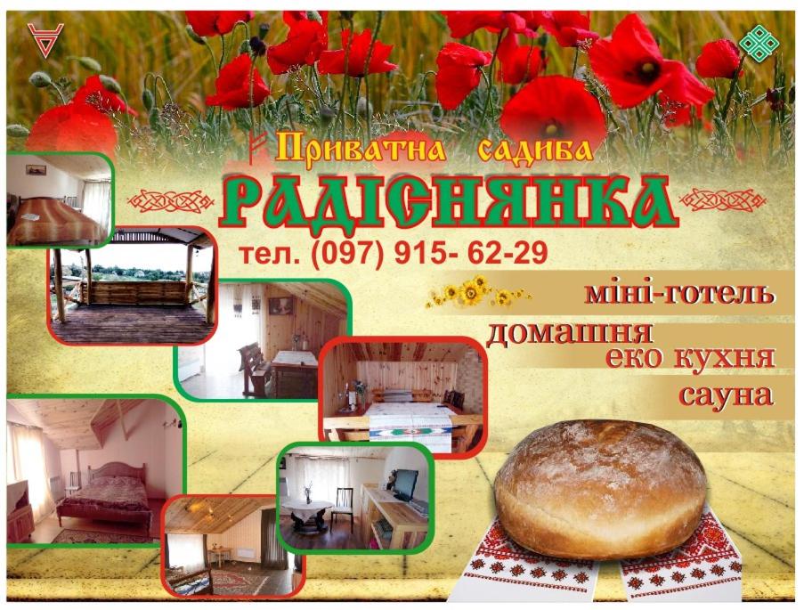RadisneSadyba Radisnyanka的红色鲜花的海报照片拼贴