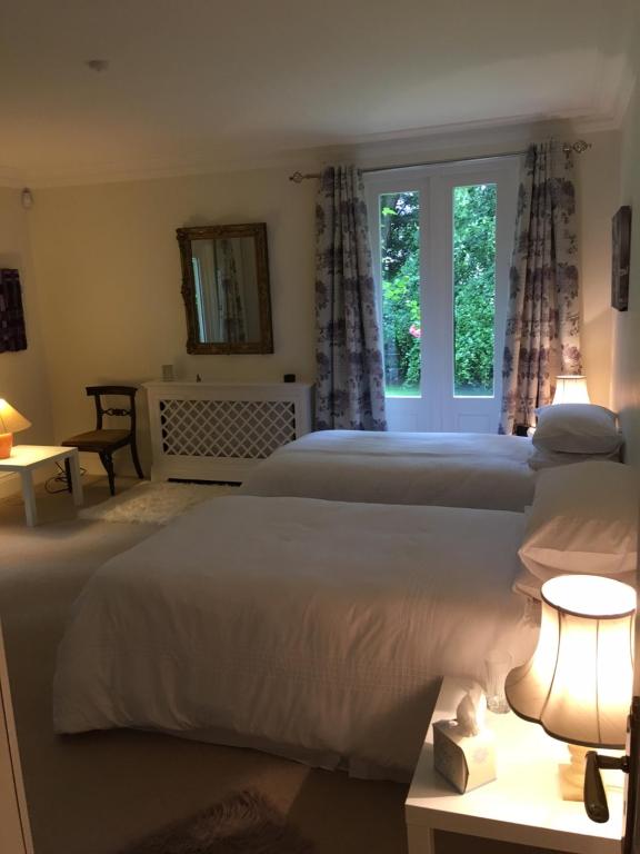 霍利伍德Gweebarra的一间卧室设有两张床和窗户。