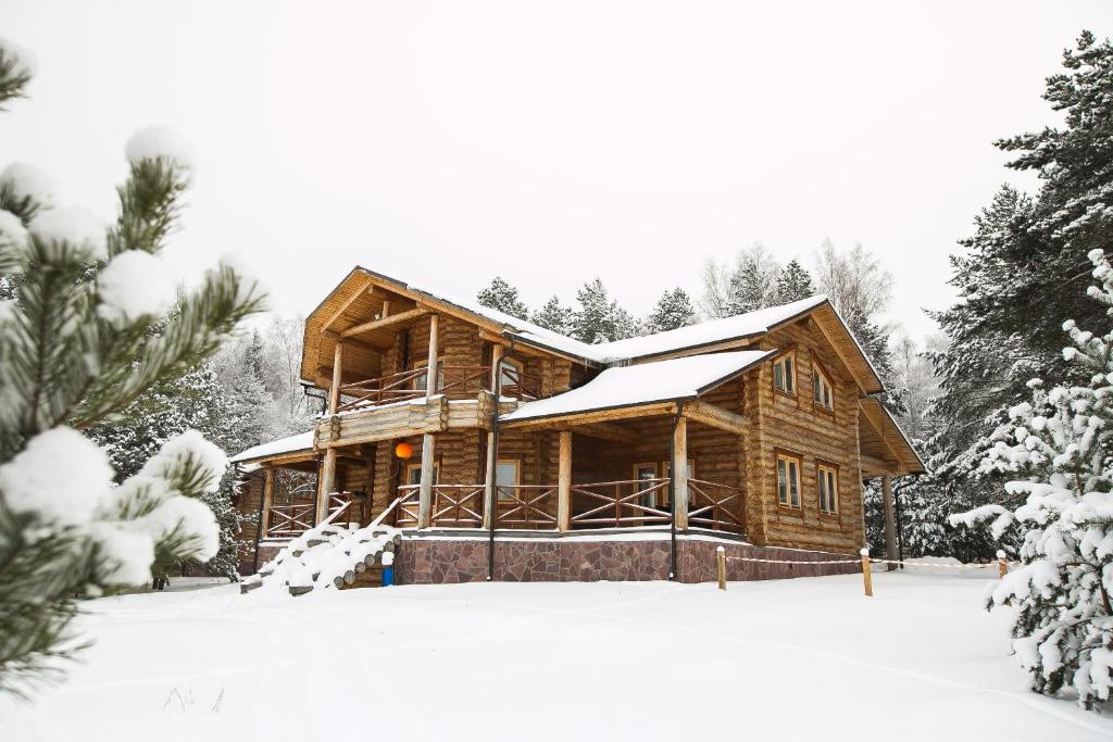 科纳科沃多利纳埃伏尔加酒店的雪地小木屋