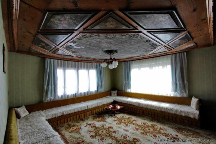 GjakoveBujtina Zhaveli的客厅设有大沙发和窗户。