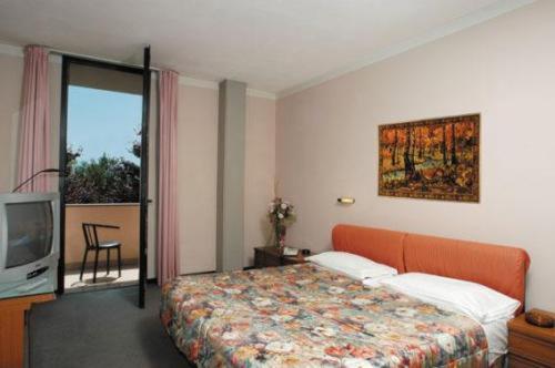 福林波波利加尼娜酒店的酒店客房,配有床和电视