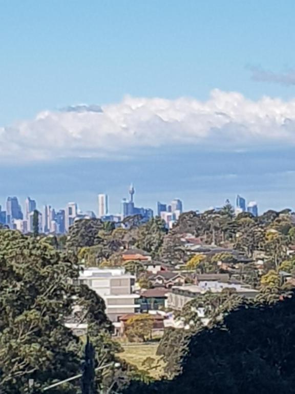 悉尼Macquarie Park Paradise-City View的享有一座山丘上建筑的城市美景