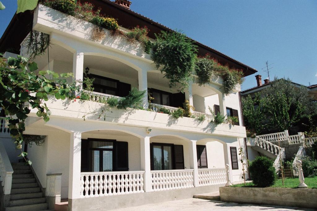波尔托罗阿纳尼那公寓酒店的阳台上种植了植物的白色房子