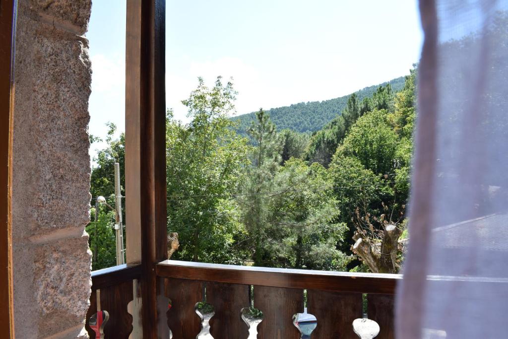 吉桑多Hostal Cielo de Gredos的山景窗户。