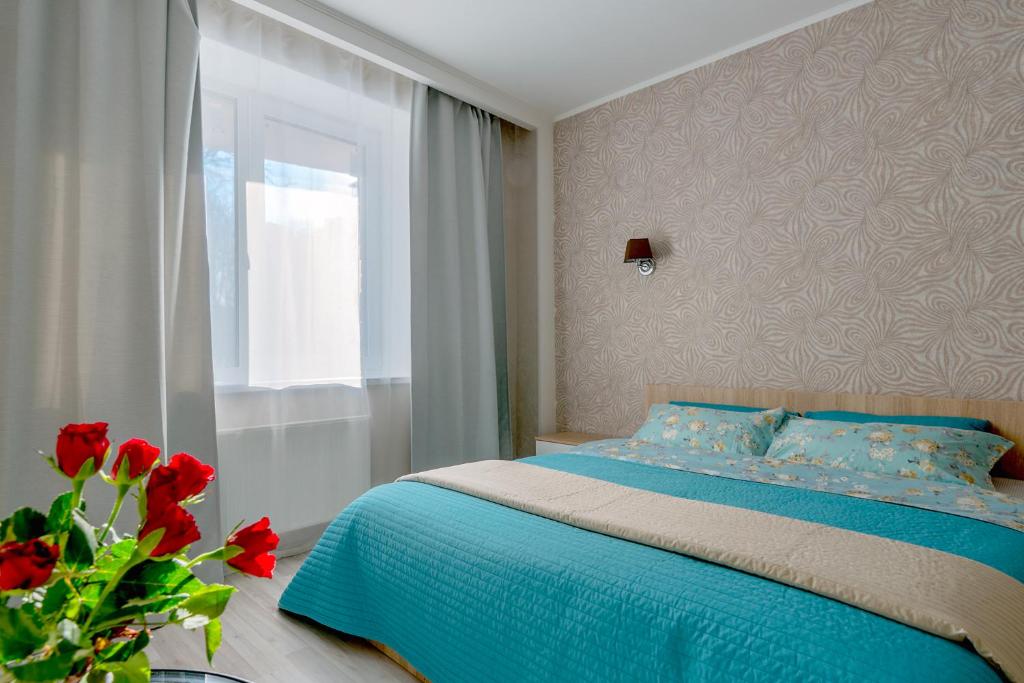 Apartments at Yaroslavskiy prospekt客房内的一张或多张床位