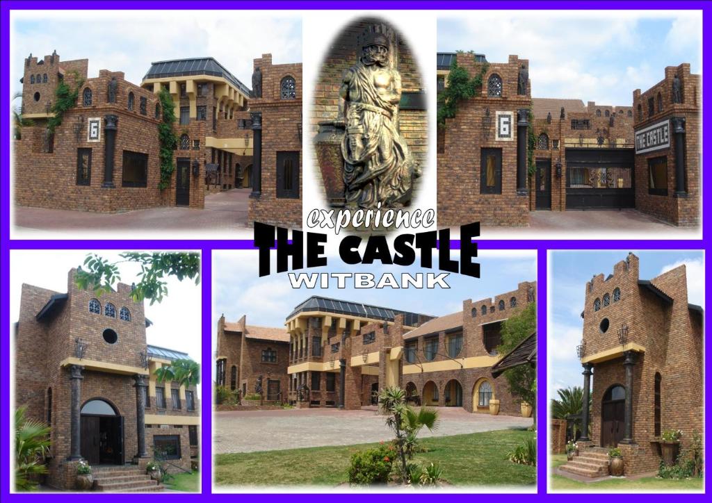 威特班克Emalahleni Castle的连画像和雕像的建筑物