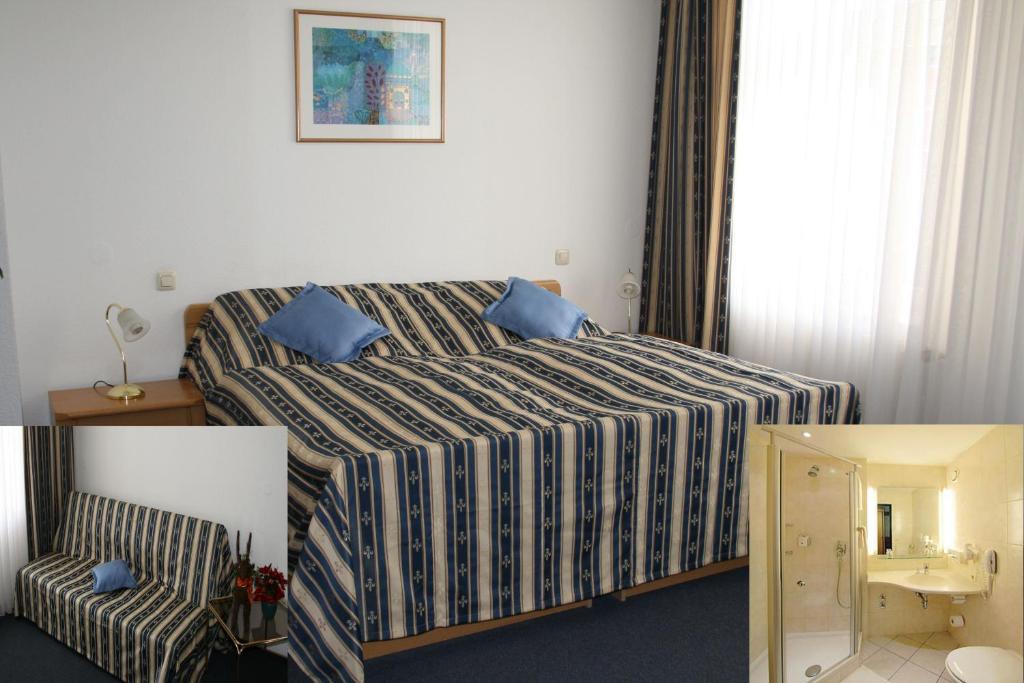 埃森博白克城堡酒店的配有一张床和一把椅子的酒店客房