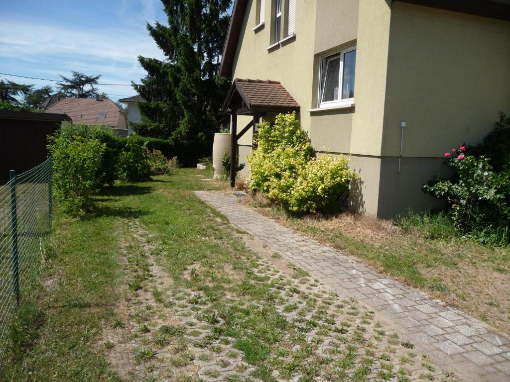 塞尔奈Appartement Sur La Route des Vins d'Alsace的房屋前的土路