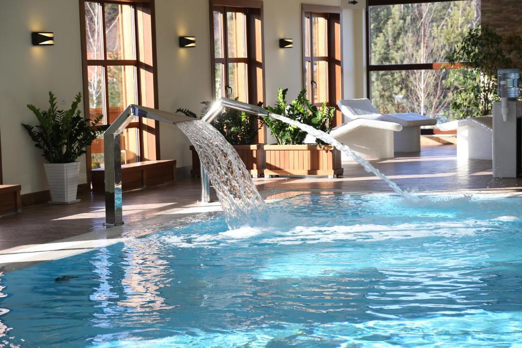 Elgiszewo长田卡波健身水疗酒店的游泳池中的喷泉