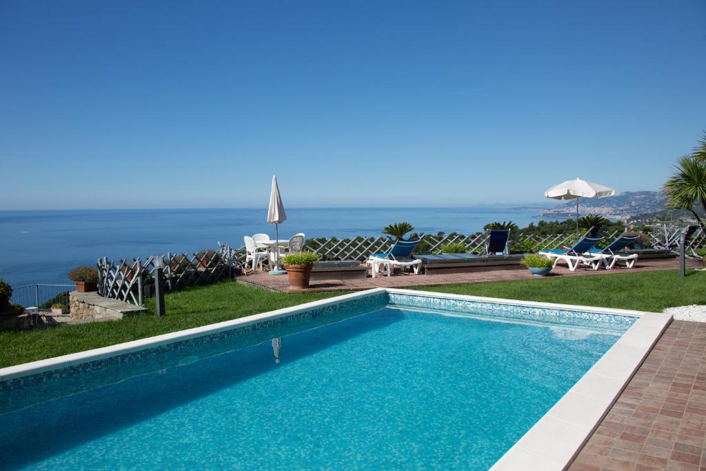 坎波罗索Villa Montefontane的海景游泳池
