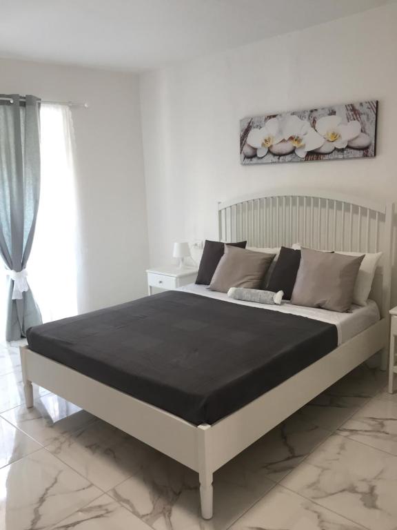 奥里奥阿塞里奥CENTRALE的一间卧室配有一张大床和黑色毯子