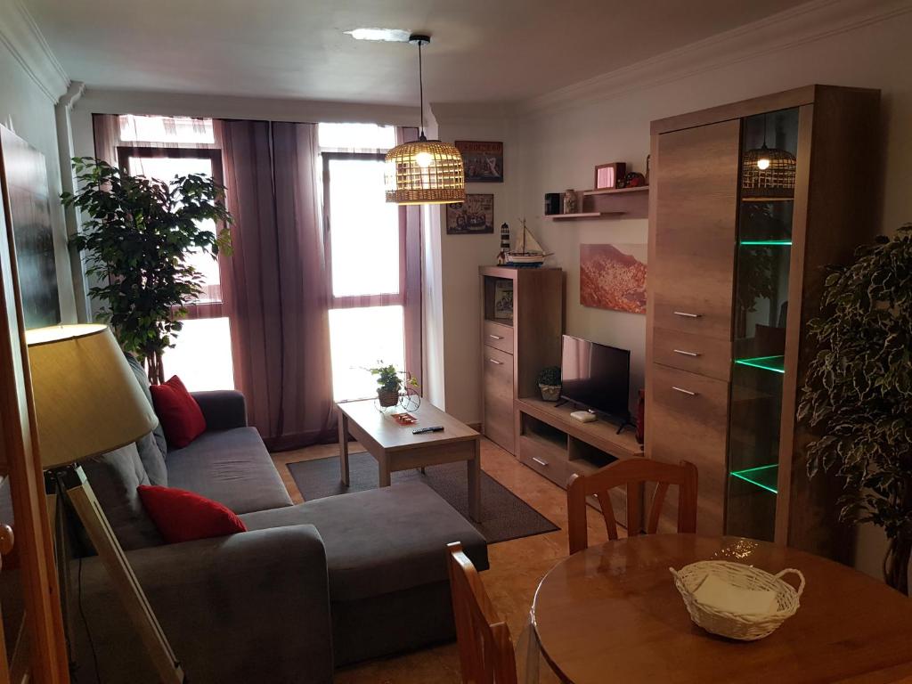 洛斯·亚诺斯·德·阿里丹Apartamento Hill Valley的客厅配有沙发和桌子