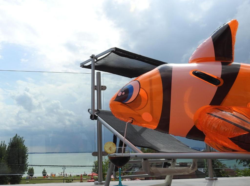 雷夫菲勒普Blue Beach Panorama的橙色和黑色的飞机正处于显示状态
