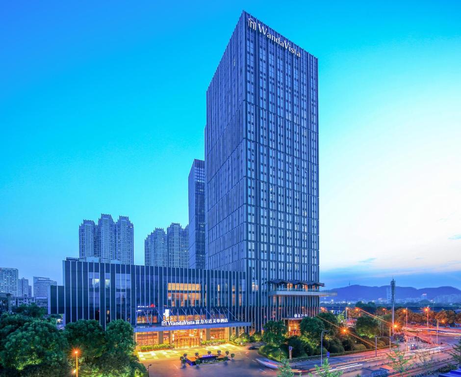 长沙长沙富力万达文华酒店的城市高楼 ⁇ 染