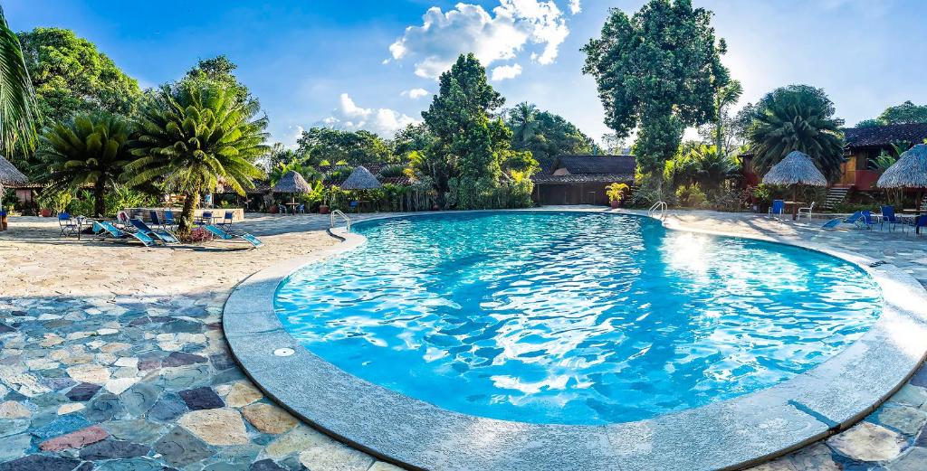 塔拉波托DM Hoteles Tarapoto的度假村内一个蓝色的大泳池