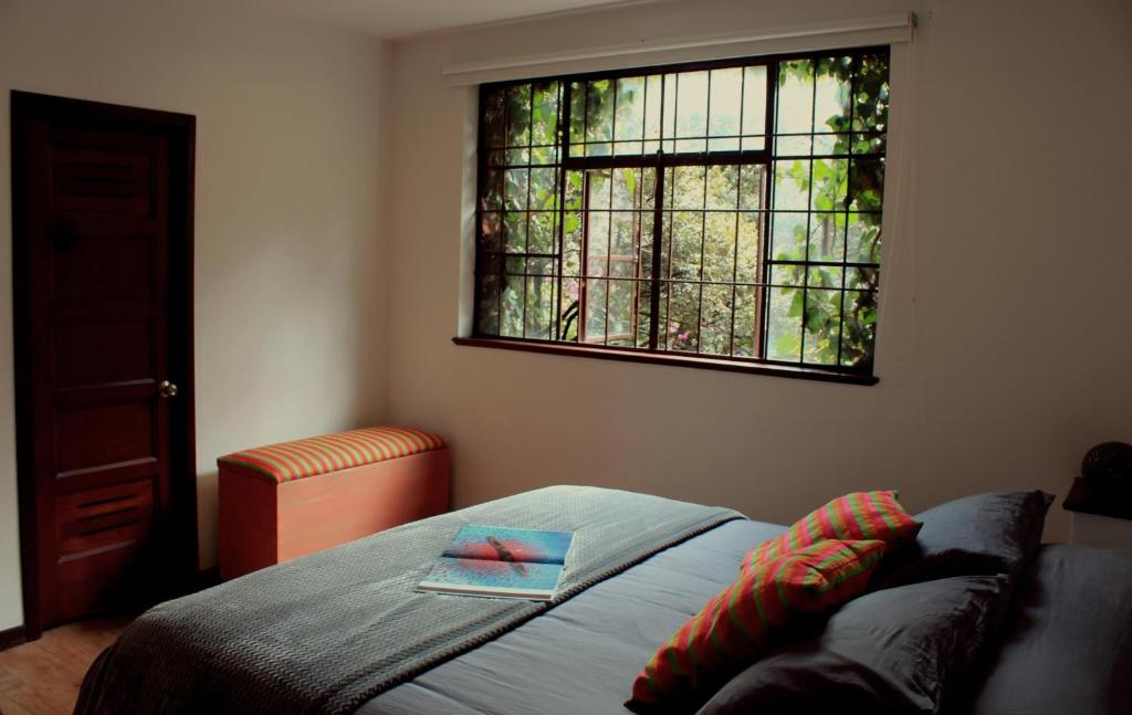 波哥大Magdalena Guest House的一间卧室设有一张床和一个窗口