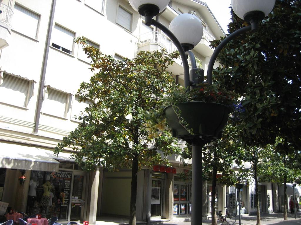 格拉多Appartamento Warner的上面有植物的街道灯
