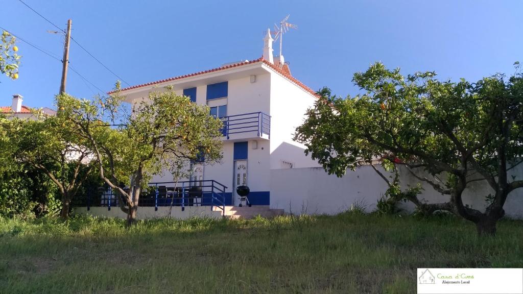 阿尔图拉Casa D'Avó (R/C)的前面有树木的白色房子