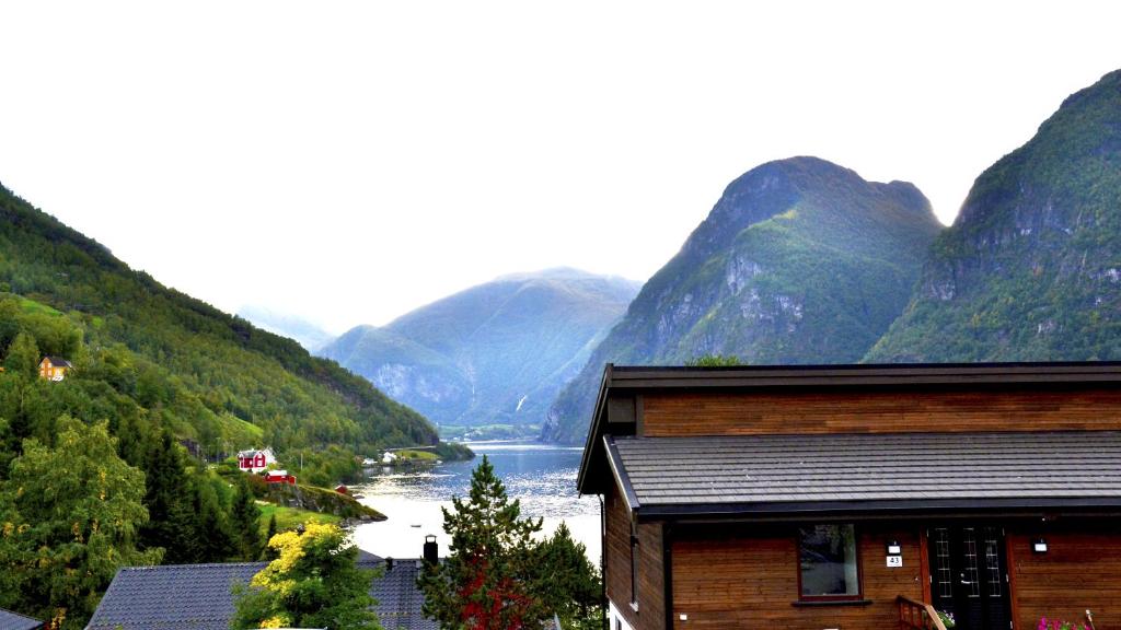艾于兰Otnes Sør的享有河流和山脉美景的度假屋