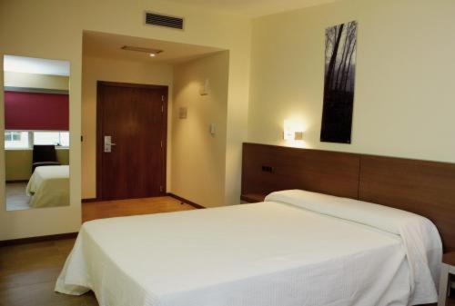 阿尔特萨苏艾泽雷酒店的卧室配有一张白色大床和镜子