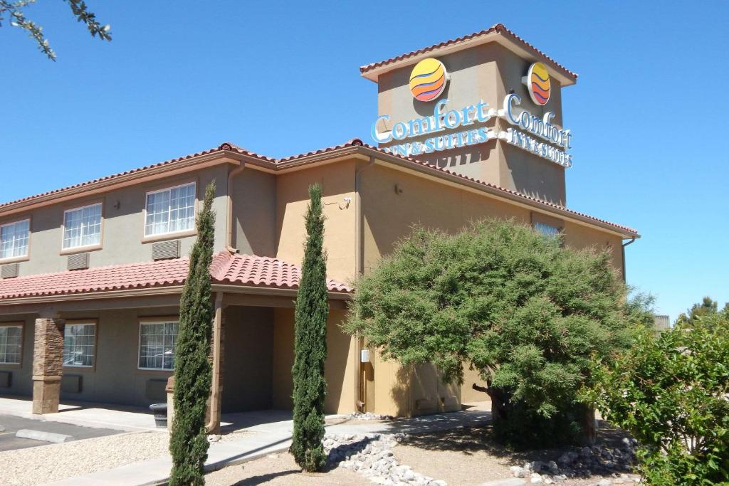 拉斯克鲁塞斯Comfort Inn & Suites Las Cruces Mesilla的国会大厦前的 ⁇ 染