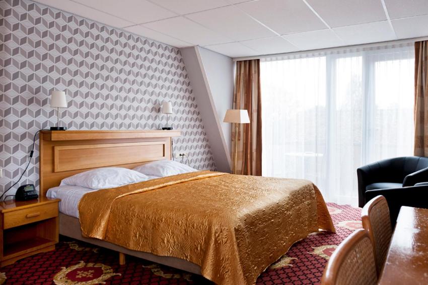 奥德米拉得姆博斯克鲁斯特酒店及餐厅的配有一张床和一把椅子的酒店客房