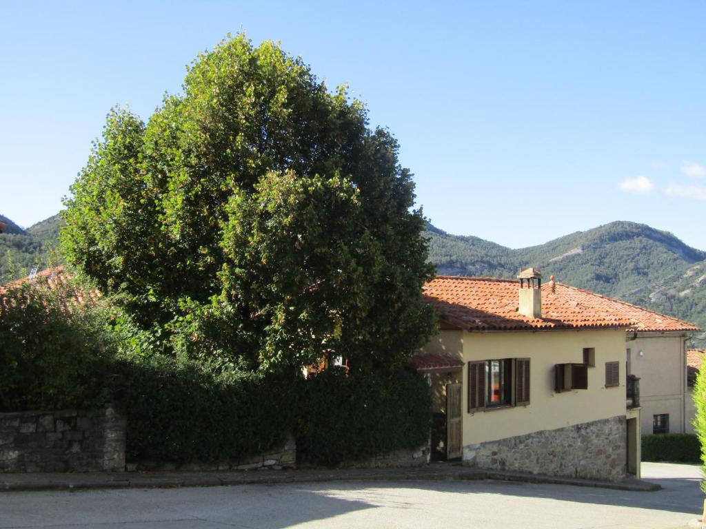 Borredáel jardinet的前面有一棵树的房子