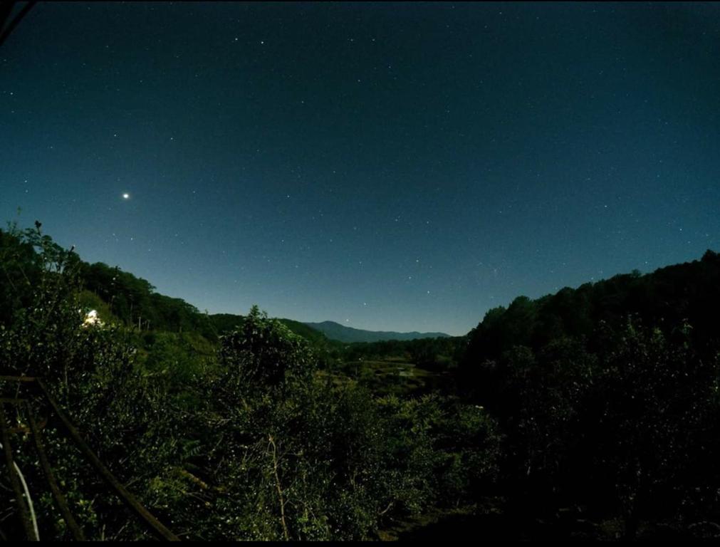 萨加达Banga-an BnB and Coffee House的天空中月亮森林的夜视