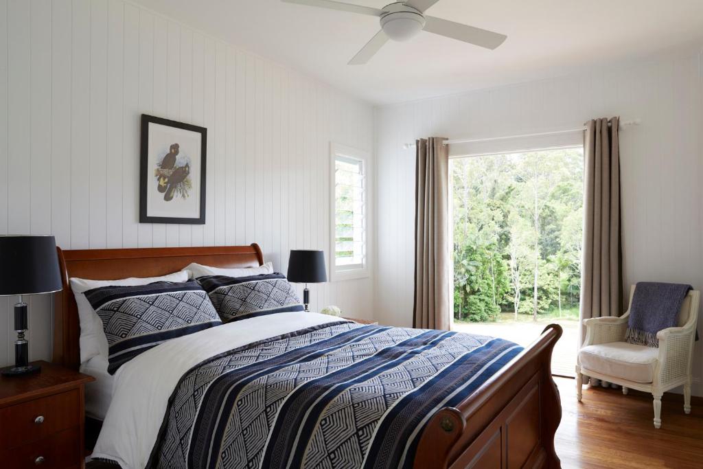 睡帽岭拜伦湾腹地山林小屋客房内的一张或多张床位