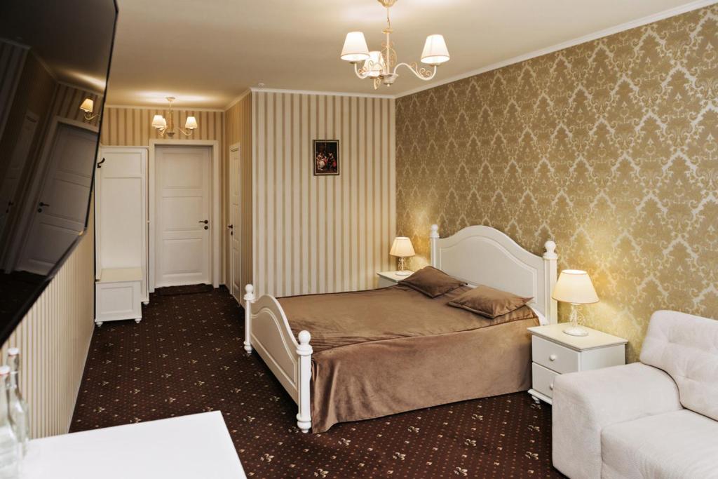 森特尔马尼亚电影院酒店客房内的一张或多张床位