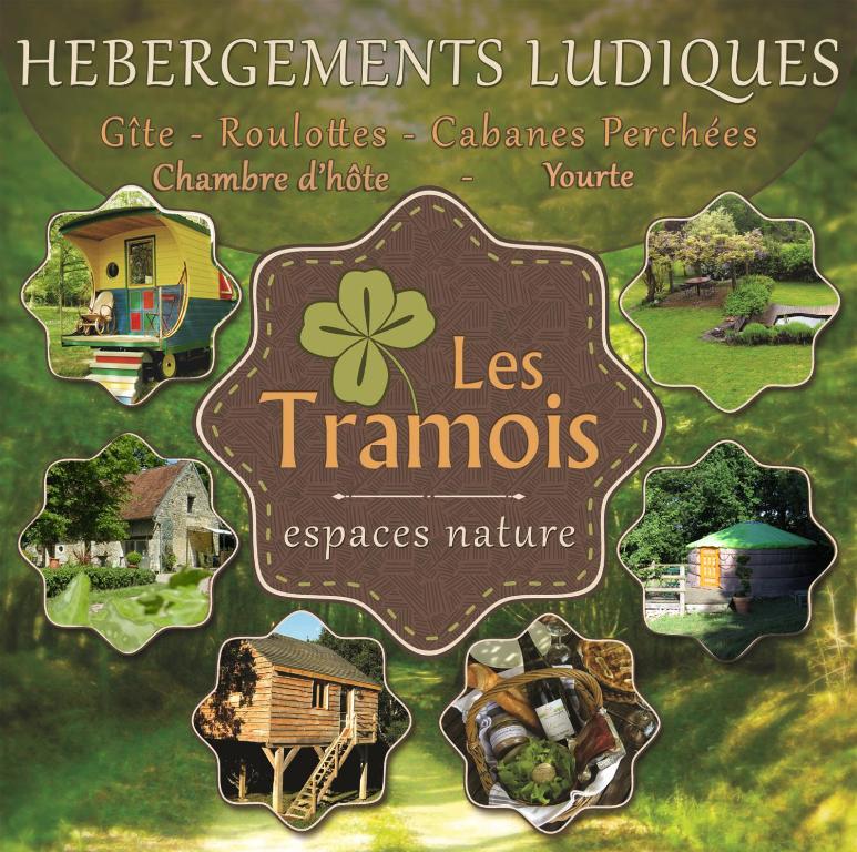 栋济Les Tramois的一张有四叶树叶的房屋地图