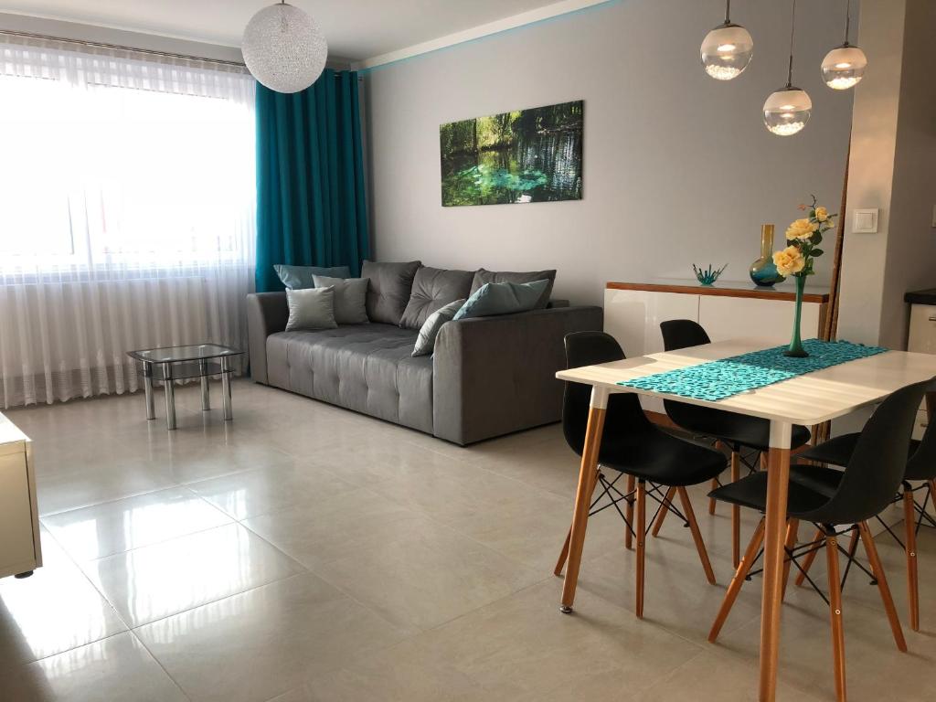 新塔尔格Apartamenty MAJA Nowy Targ的客厅配有沙发和桌子