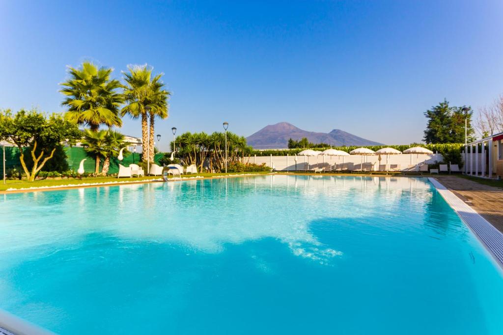 庞贝Resort & Winery Bosco De Medici的蓝色海水大型游泳池