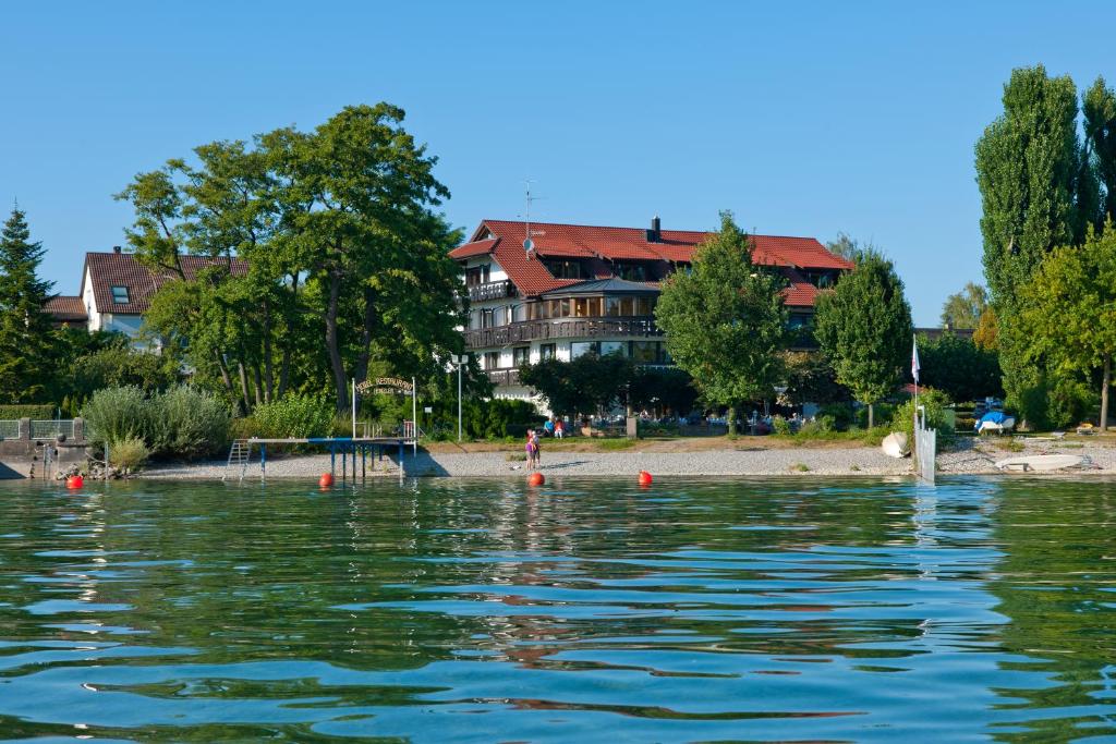 博登斯边的伊门施塔特Hotel Heinzler am See的水景度假屋