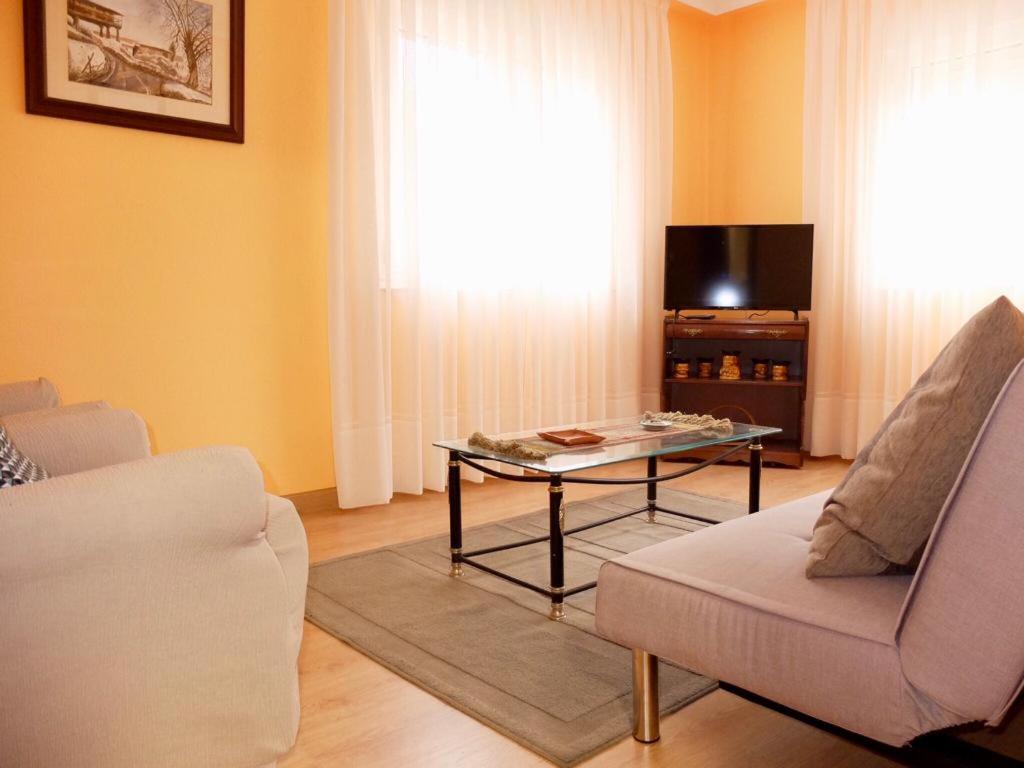 费莱乔萨BARRIO DE ABAJO 50 2º的客厅配有桌子、沙发和电视。