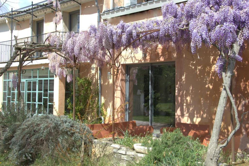 巴邦塔纳Mas Du Petit Claux的旁边是紫色紫色紫藤的房子
