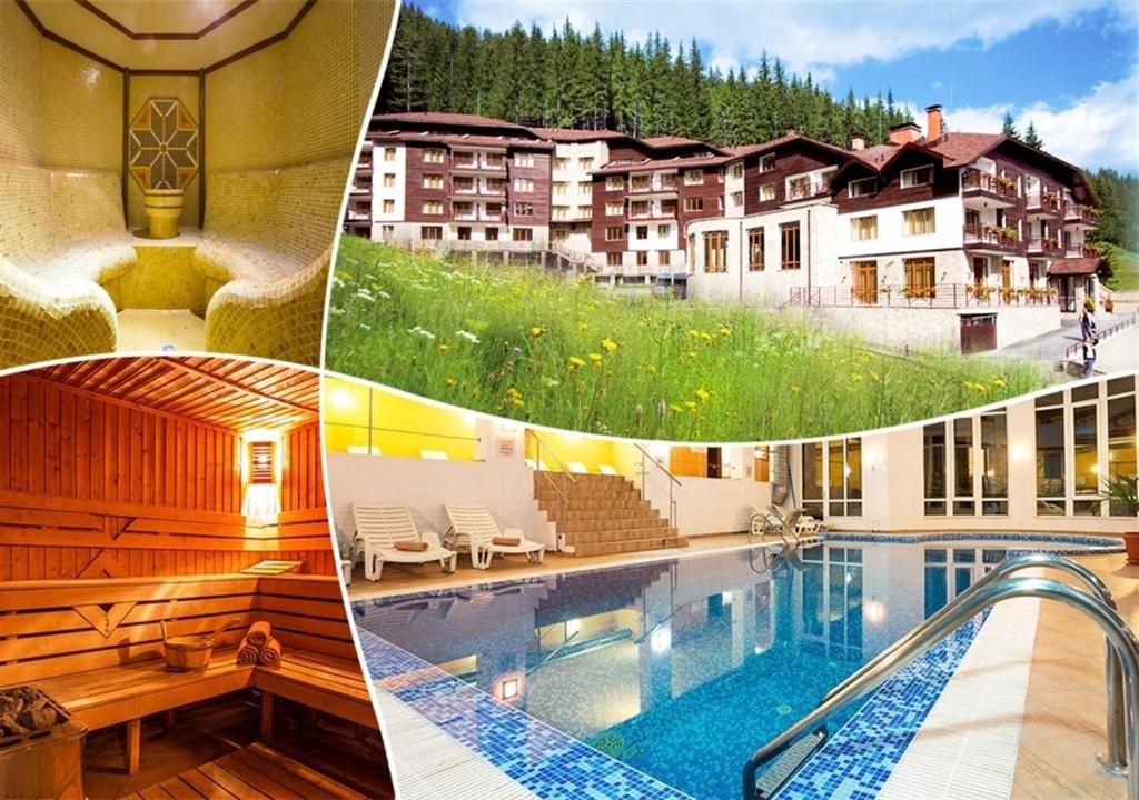 潘波洛沃斯特林度假酒店的酒店和游泳池的照片拼凑而成