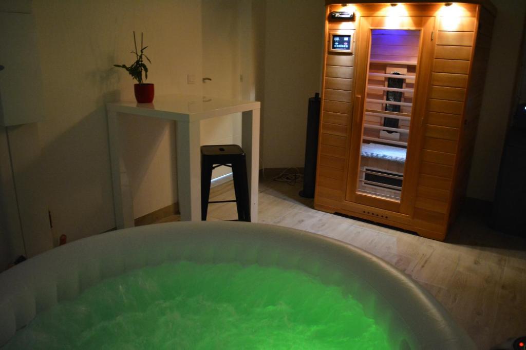 RullyL'indus的客房内的浴缸装满绿水