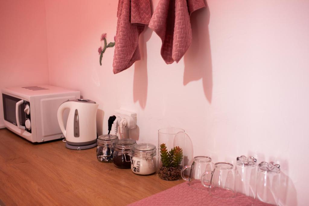 Exodus Hostel &amp; Dive Center的咖啡和沏茶工具