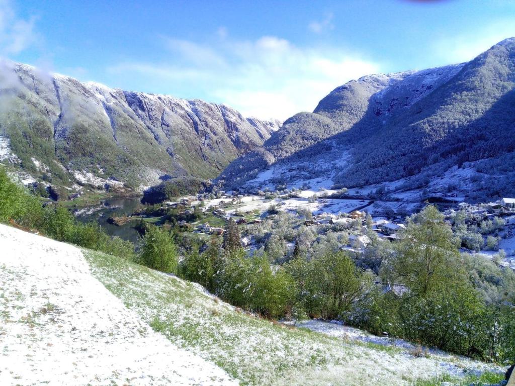 HaugsværSognevegen 2242的山脉山谷的景色