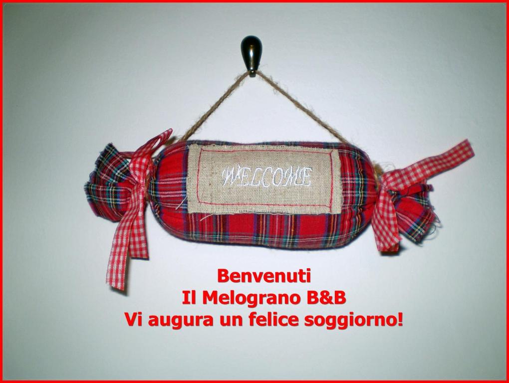 曼杜里亚Il melograno b&b的红色的包,钩上有一个红色的弓