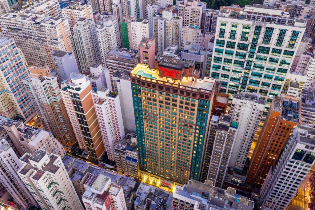 香港Ramada Hong Kong Grand View的城市高楼高空景观