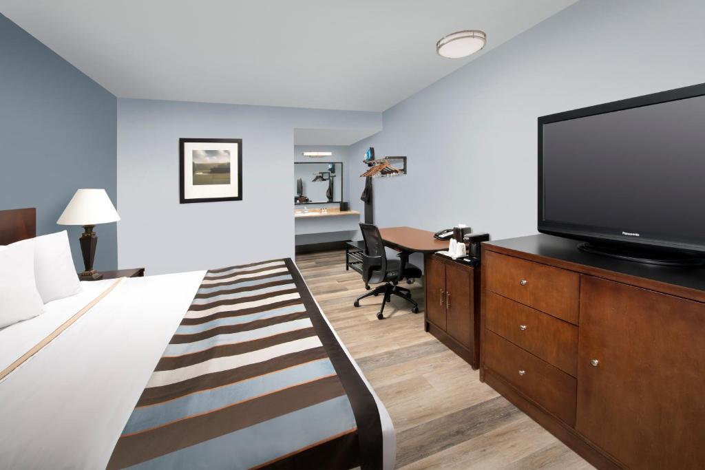 华盛顿常春藤城市酒店的配有一张床和一台平面电视的酒店客房