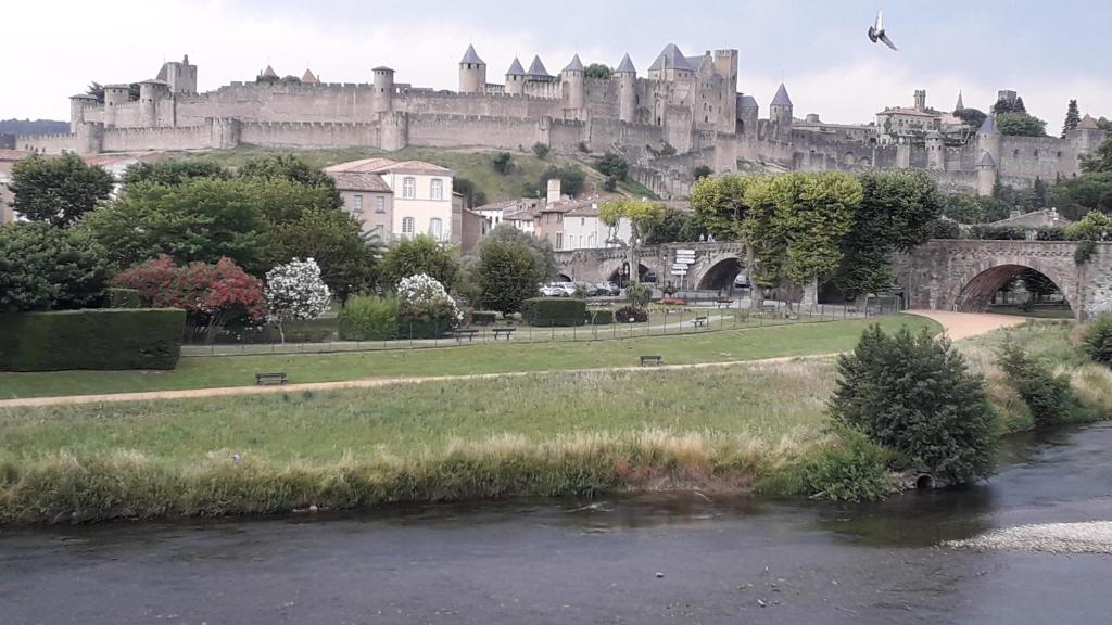 特雷布Le Midi 3的一条河,后面有城堡