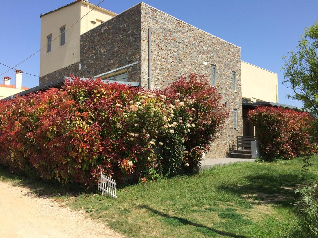 卡利维亚波里吉鲁Casa Maria-Anneta的前面有灌木的砖砌建筑