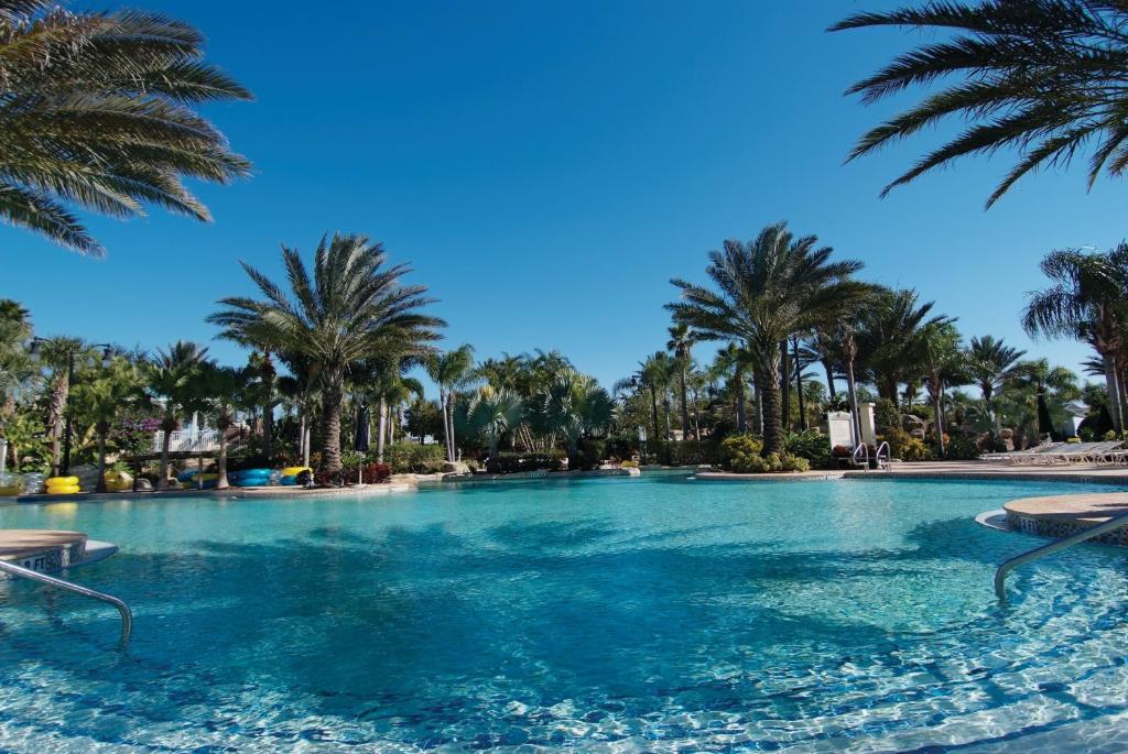基西米WorldMark Reunion的度假村内一座种有棕榈树的大型游泳池