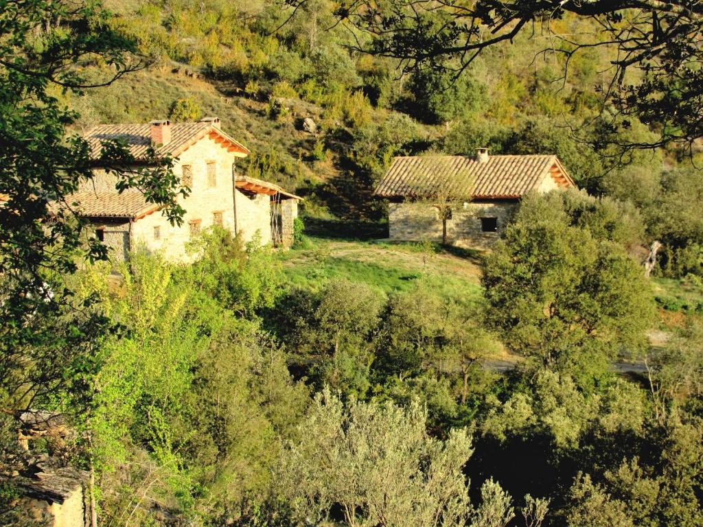 CastissentTerra del Congost - Alojamientos en la Naturaleza frente al Congost de Mont-Rebei的树上一座房子的图像